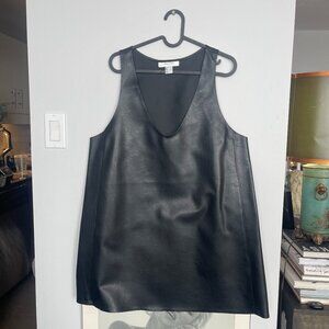 H&M Edition Faux Leather Mini Dress Black Size Medium